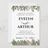 mariage hiver enregistrer la date invitations (Devant)