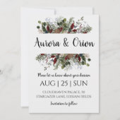 mariage hiver enregistrer la date invitations (Devant)