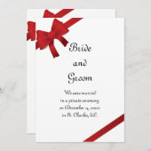 Mariage hivernal des vaches rouges / Faire-part d' (Devant / Derrière)