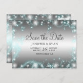 Mariage hivernal mignon enregistrer la carte posta (Devant / Derrière)