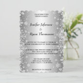 Mariage hivernal mignon Invitation (Debout devant)