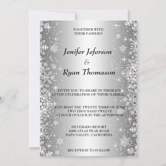 Mariage hivernal mignon Invitation (Devant)