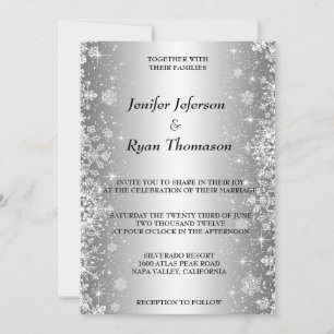 Mariage hivernal mignon Invitation