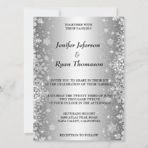 Mariage hivernal mignon Invitation