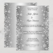 Mariage hivernal mignon Invitation (Devant / Derrière)
