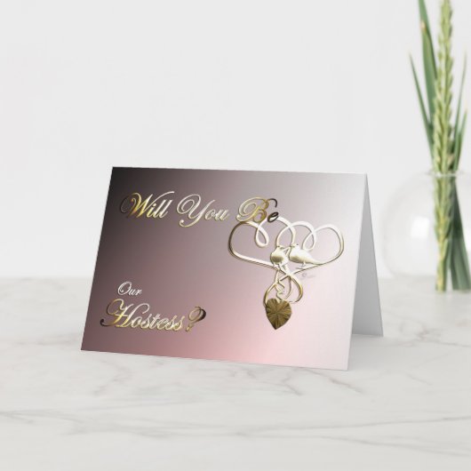 Mariage Hostess Participation invitation Doves hea (Devant)