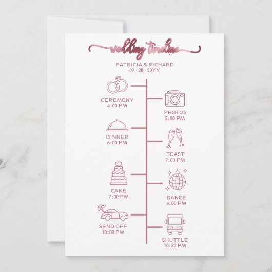 Mariage Icon Icon Chic Script Wedding Programme (Devant)