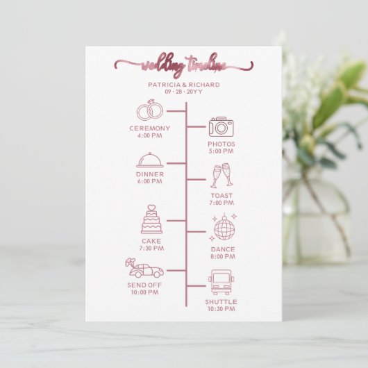 Mariage Icon Icon Chic Script Wedding Programme (Debout devant)