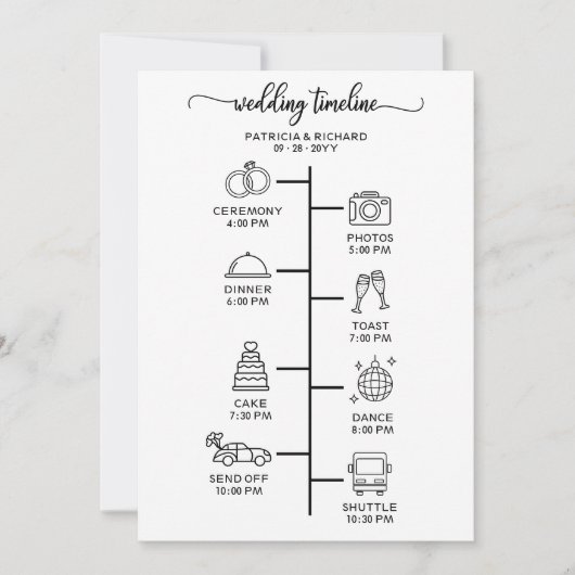 Mariage Icon Icon Chic Script Wedding Programme (Devant)