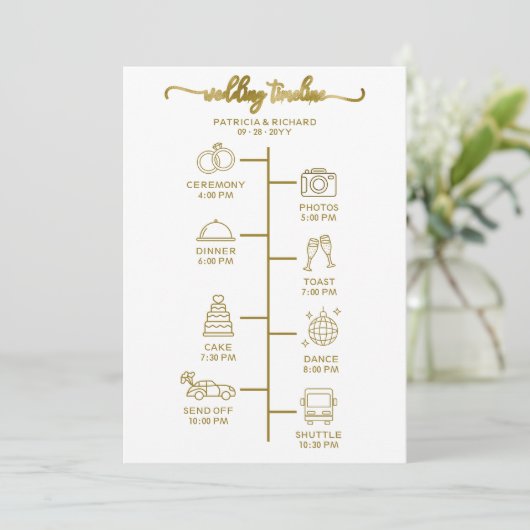 Mariage Icon Icon Chic Script Wedding Programme (Debout devant)
