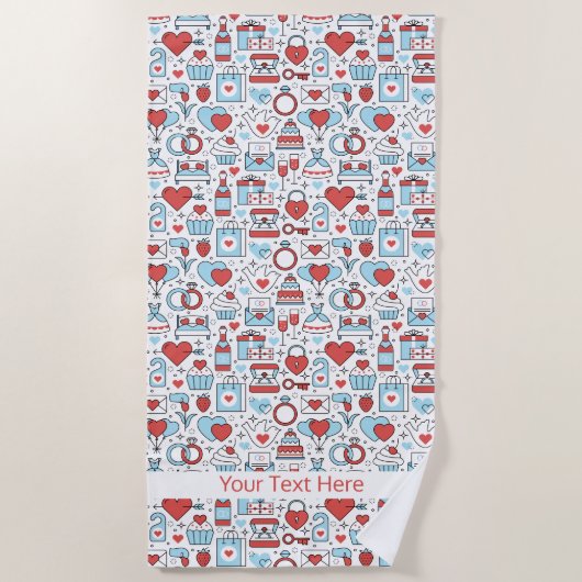 Mariage Icons personnalisé texte serviette de plag (Devant)