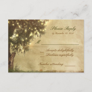 Mariage illumine vieux arbre rustique cartes RSVP
