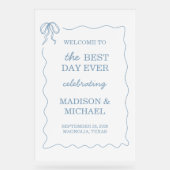 Mariage illustré à main lunaire dessiné bleu (Recto)