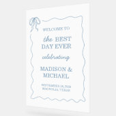 Mariage illustré à main lunaire dessiné bleu (Angle)