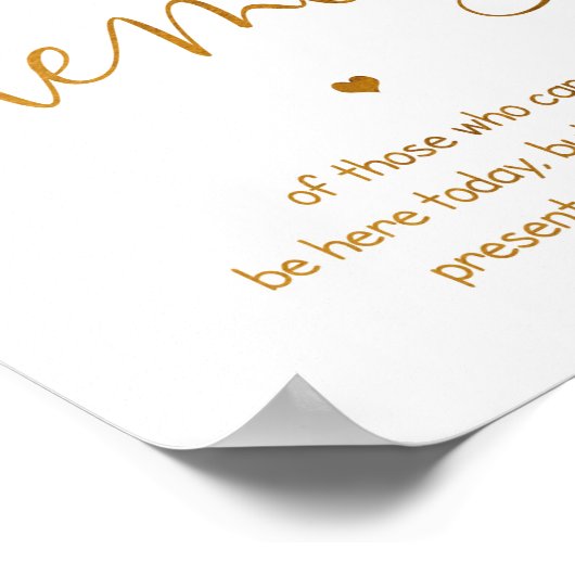 Mariage In Loving Memory signe affiche 8x10 (Coin)