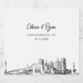 Mariage Indianapolis Étiquette Champagne (Étiquettes simples)