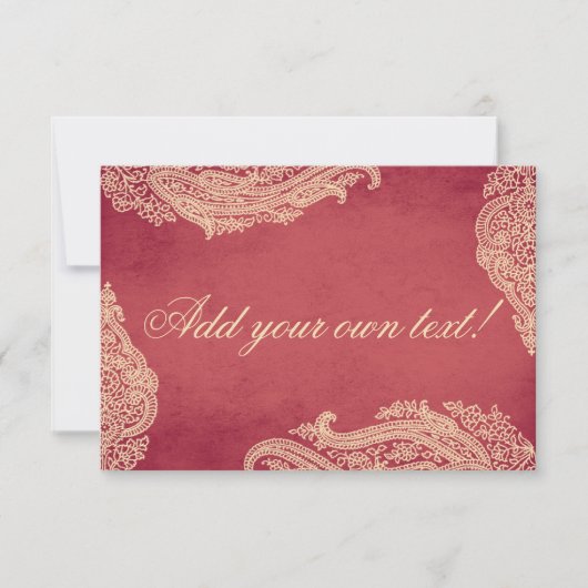 Mariage indien, Cartes de table, Cartes de place,  (Devant)