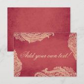 Mariage indien, Cartes de table, Cartes de placeme (Devant / Derrière)