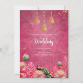 Mariage indien de faire-part de mariage Peacock nu (Devant)