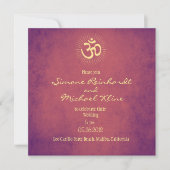 Mariage indien, faire-part de mariage indou, OM (Devant)
