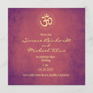 Mariage indien, faire-part de mariage indou, OM