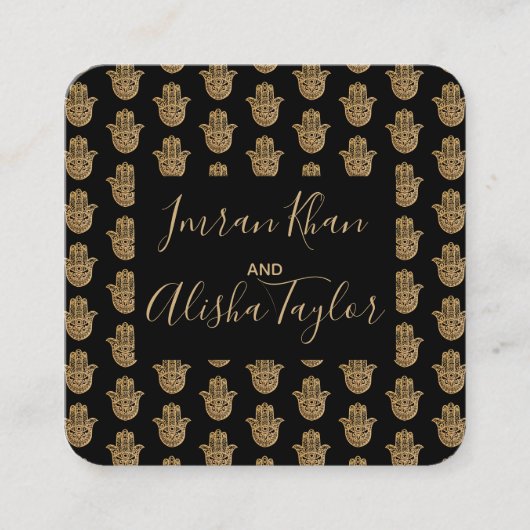 Mariage indien Gold hamsa Henna Faire-part (Devant)