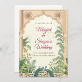 Mariage indien invite & carte Mariage hindoue (Devant / Derrière)