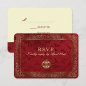Mariage indien rouge - Carte de réponse (Devant / Derrière)