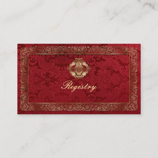 Mariage indien rouge - Carte d'enregistrement / Ca (Devant)