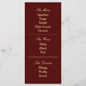 Mariage indien rouge - Carte menu / carte rack (Dos)