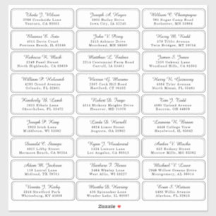 Mariage individuel Étiquettes de adresse invités