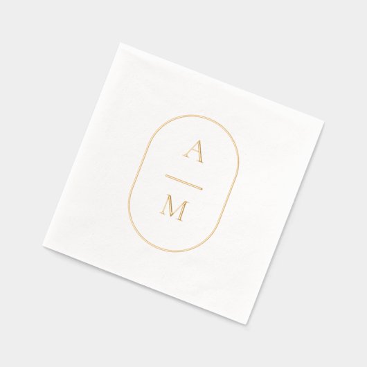 Mariage initial ovale Phuile Stampé serviettes (Gauche)