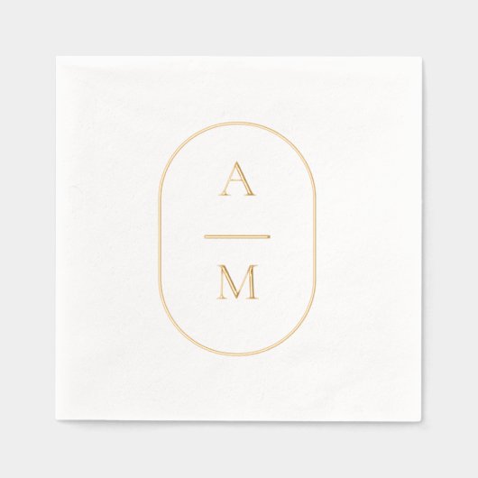 Mariage initial ovale Phuile Stampé serviettes (Recto)