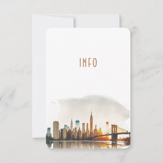Mariage Insérer INFO et détails Invitation New Yor (Dos)