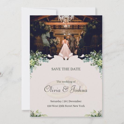 Mariage intérieur rustique Enregistrer la carte de (Devant)