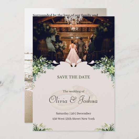 Mariage intérieur rustique Enregistrer la carte de (Devant / Derrière)