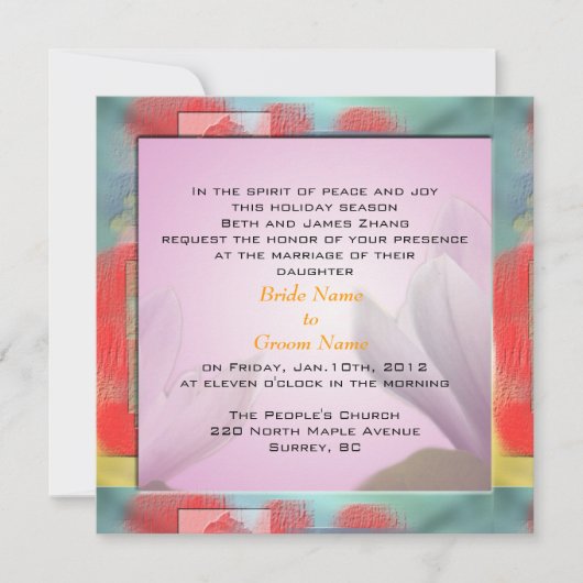 mariage, invitation des parents de la mariée (Devant)