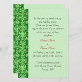 mariage, invitation des parents de la mariée. (Devant / Derrière)