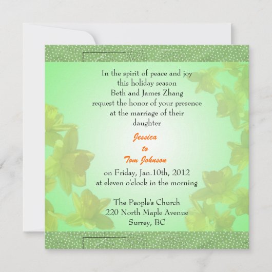 mariage, invitation des parents de la mariée (Devant)
