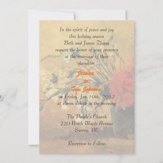 mariage, invitation des parents de la mariée (Devant)