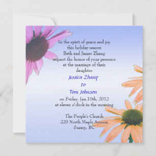 mariage, invitation des parents de la mariée. Fleu