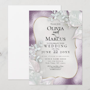 MARIAGE   Invitation Eggplant Pearl Shimmer