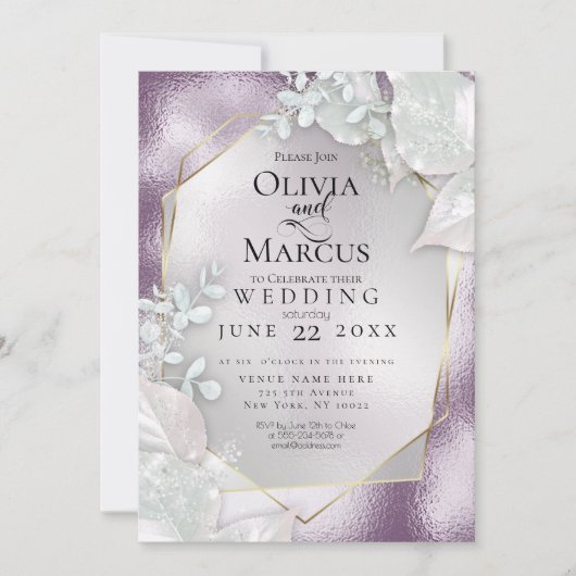 MARIAGE | Invitation Eggplant Pearl Shimmer (Devant)