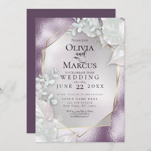 MARIAGE Invitation Eggplant Pearl Shimmer