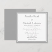 Mariage Invitation gris pâle (Devant / Derrière)
