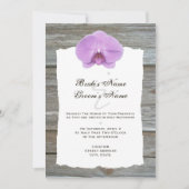 Mariage Invitation Orchidée violette et bois d'orc (Devant)