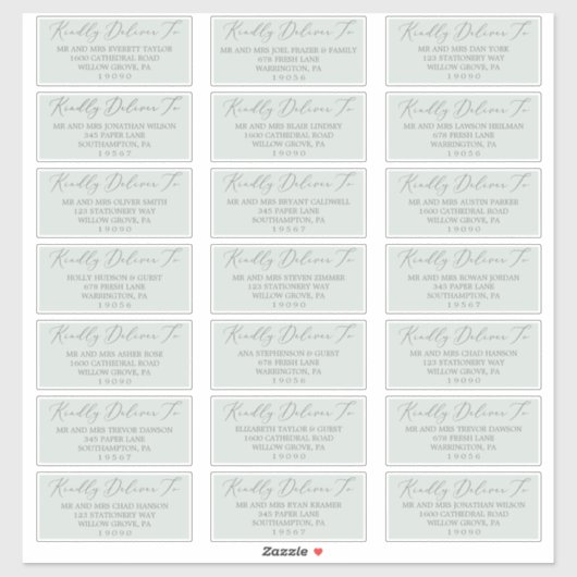 Mariage invité à la menthe de bois Étiquette de ad (Feuille)