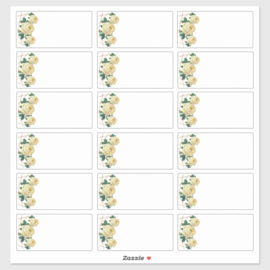 Mariage Invité Ajouter le nom Étiquette Jaune Flor (Feuille)