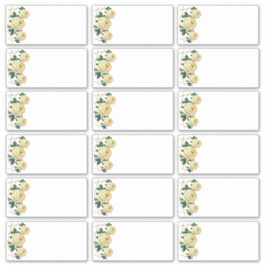 Mariage Invité Ajouter le nom Étiquette Jaune Flor (Devant)