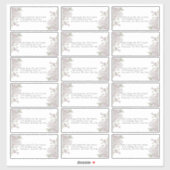 Mariage Invité Étiquette de adresse Blush rose gri (Feuille)